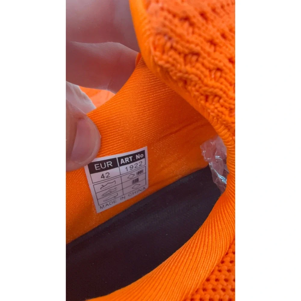 Mens Neon Orange Mesh Knit Blade Sole‎ Athletic Sneakers Trainers Size 42 1922